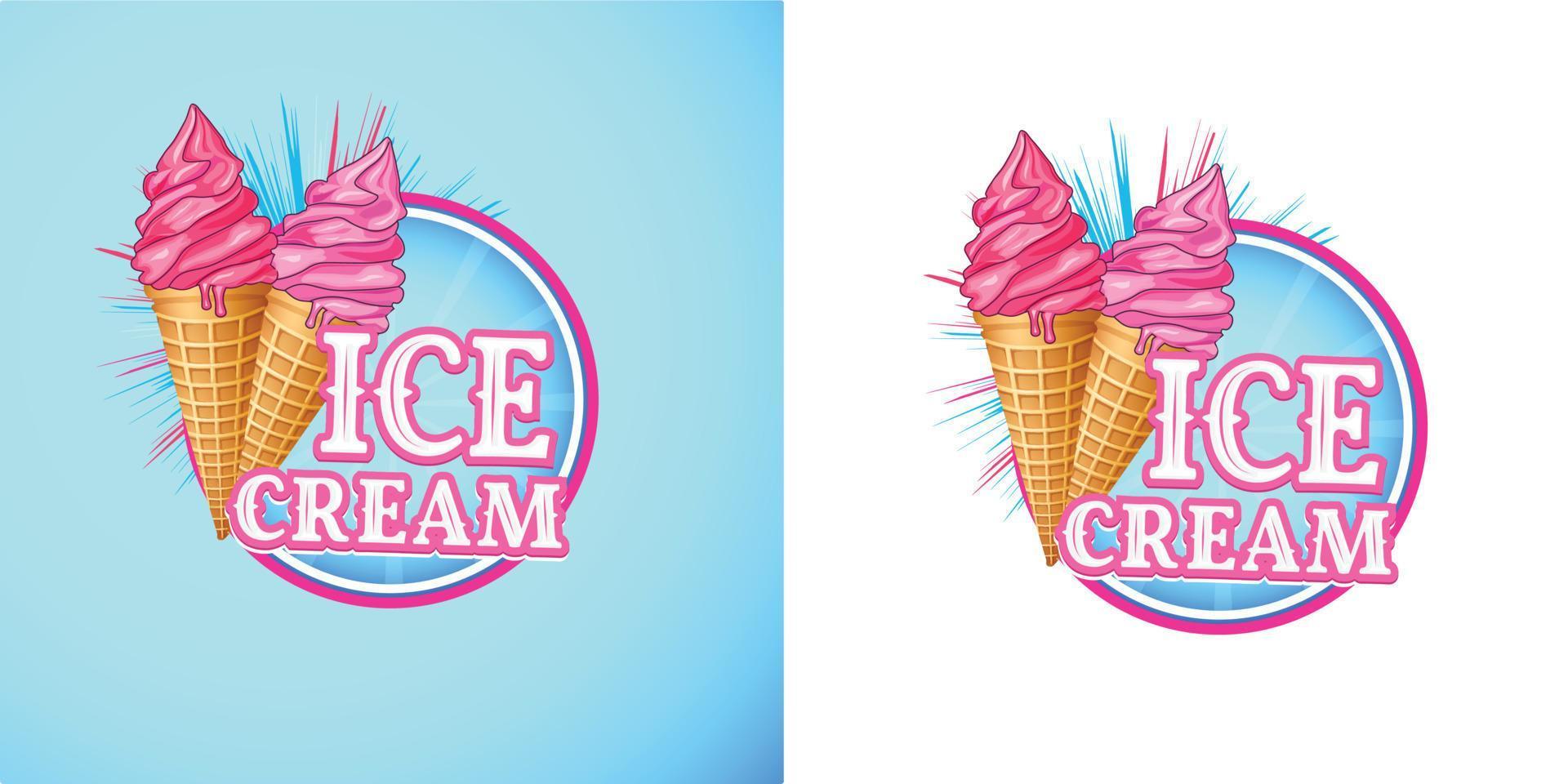 vector de diseño de logotipo de helado