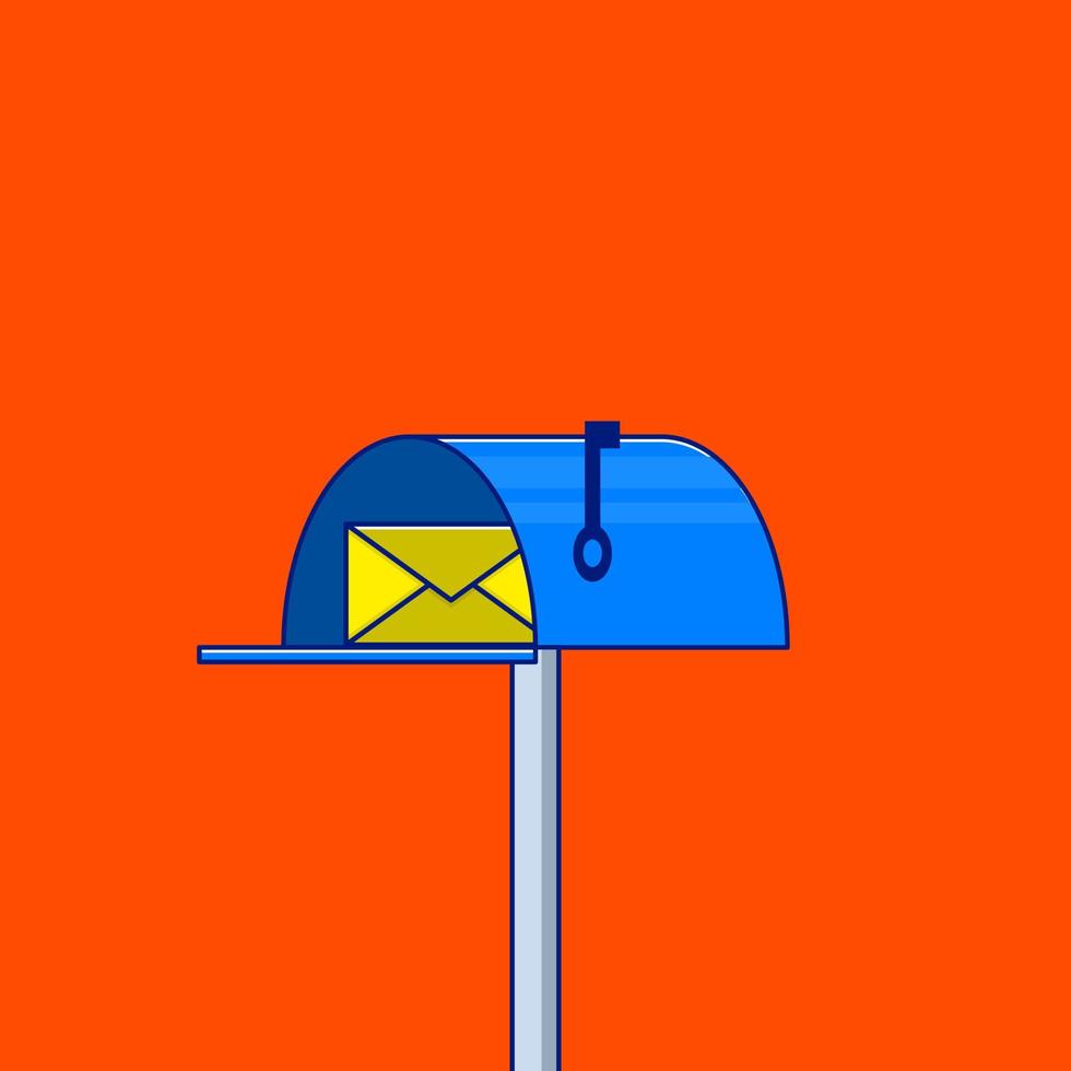 Mailbox cartoon style icon illustration vector