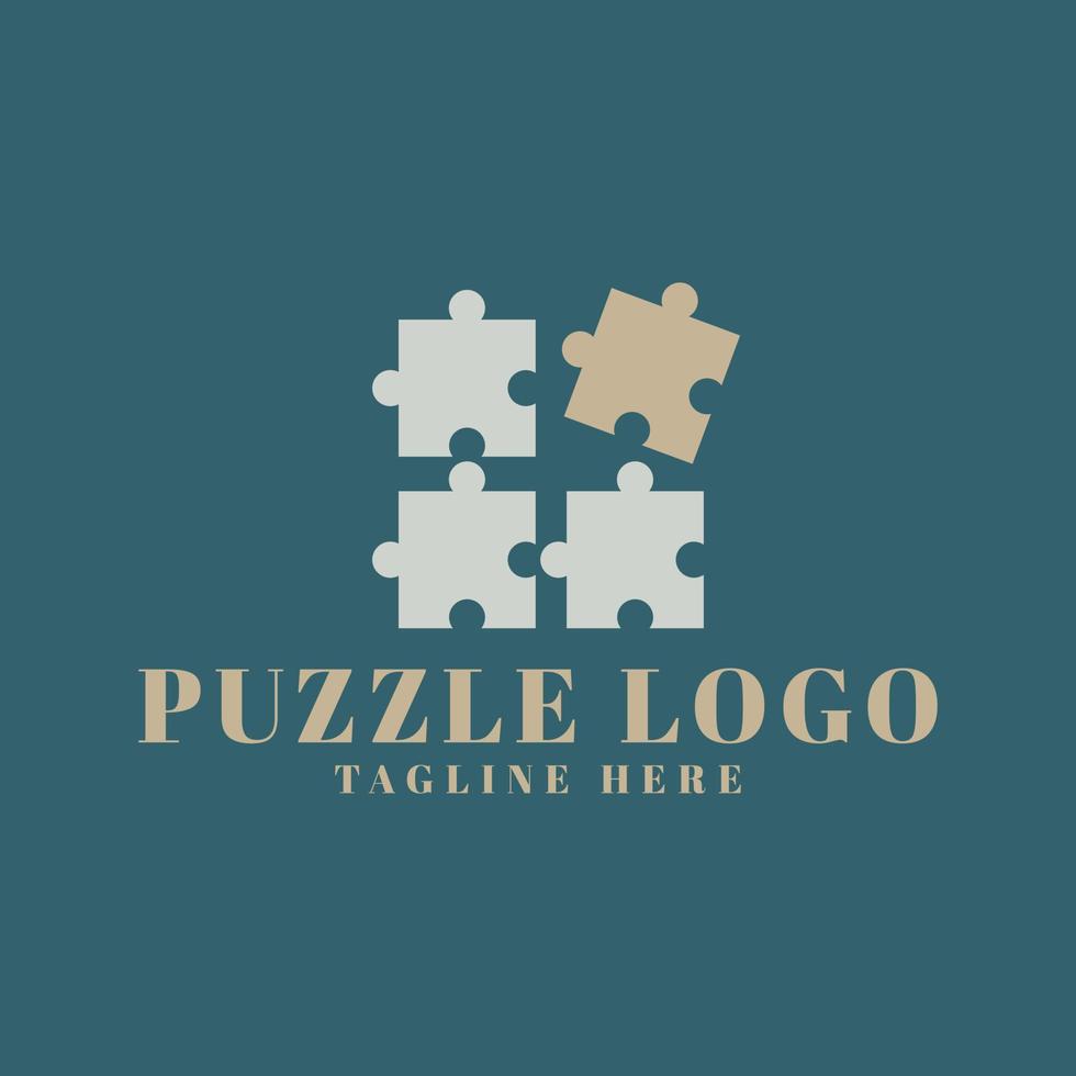 Puzzle logo illustration vector