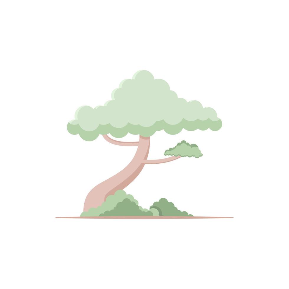 ilustración de estilo plano de árbol vector