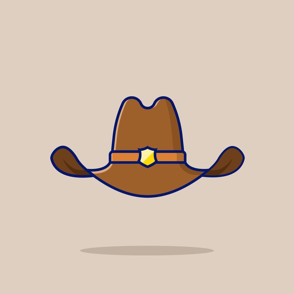 ilustración de icono de estilo de dibujos animados de sombrero de sheriff vector