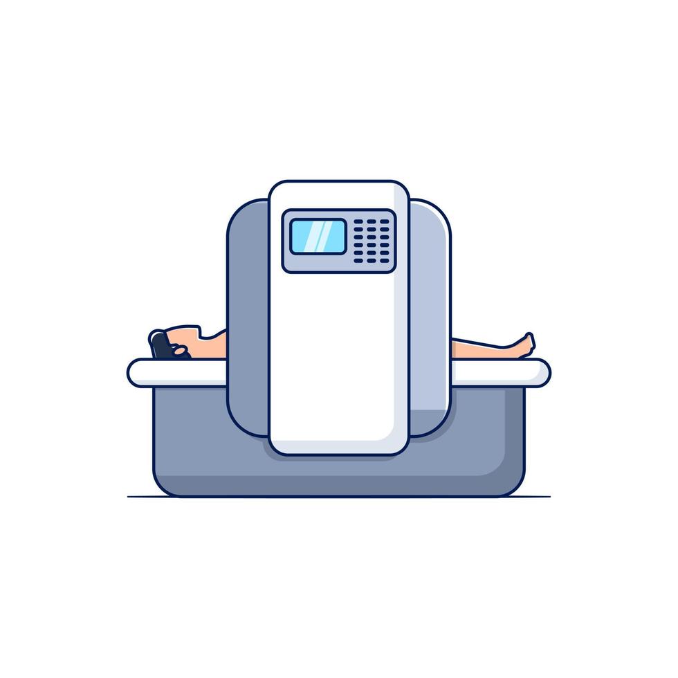MRI device cartoon style icon illustration vector