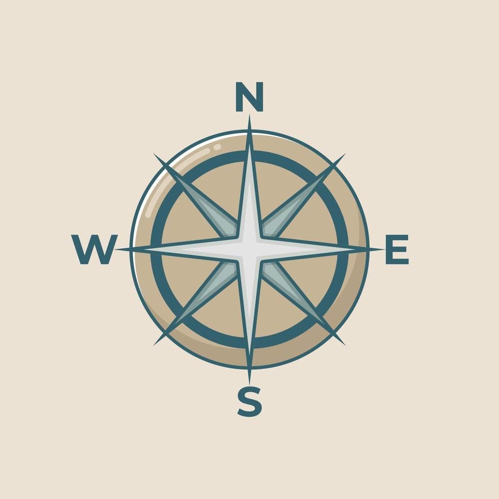 Compass outline and fill style icon illustration vector