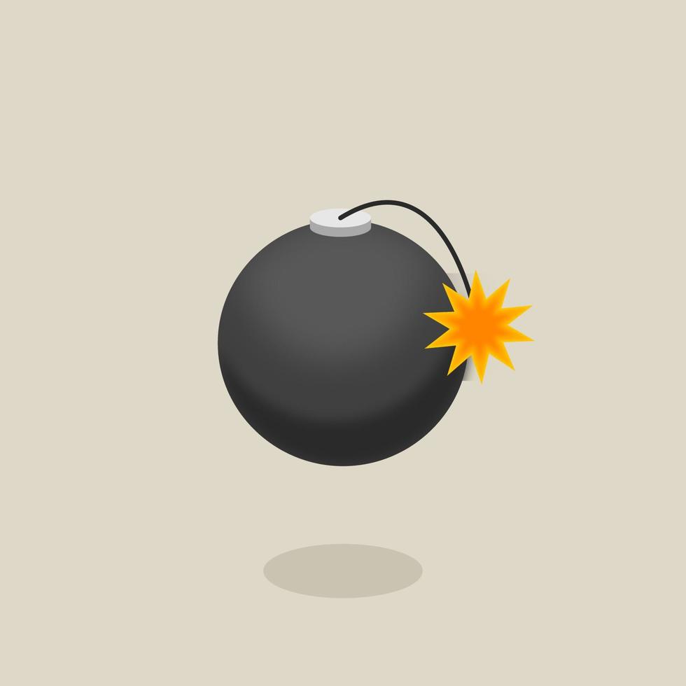 Floating Bomb icon illustration vector