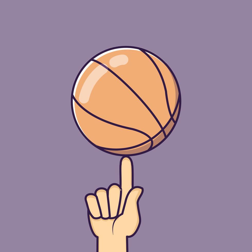 Basketball freestyle with one finger illustration vector