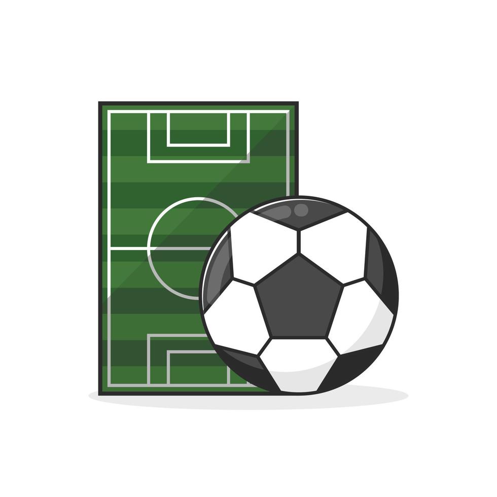 Soccer field and football illustration vector