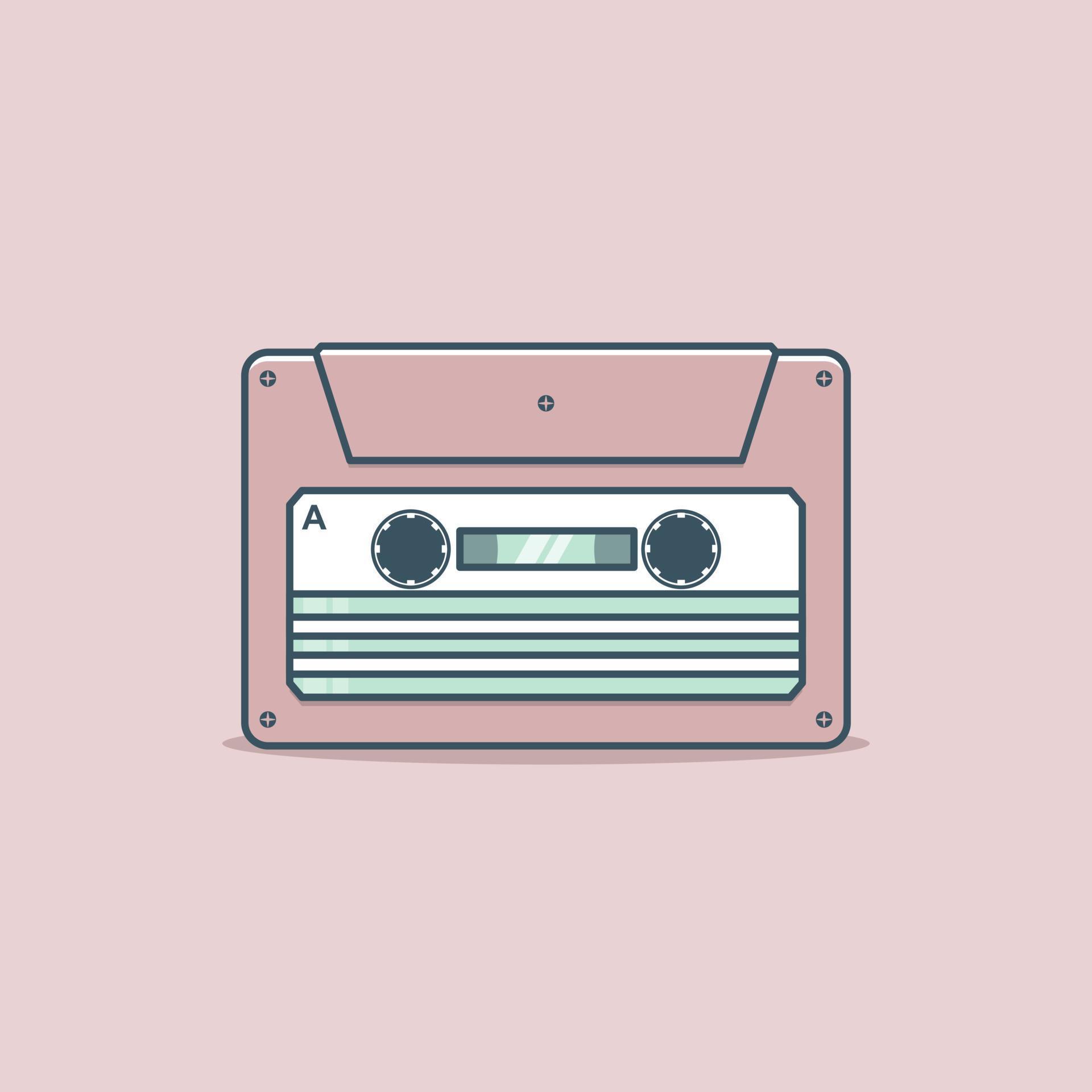 Retro music tape cartoon style icon illustration 4896499 Vector Art at ...