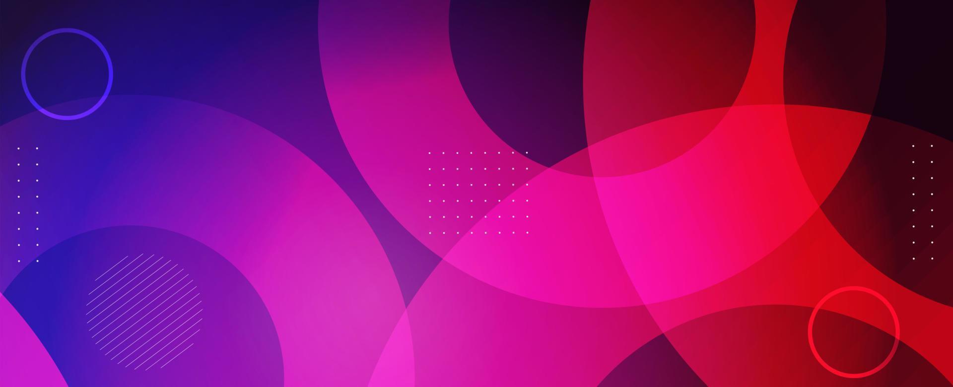 Fondo de patrón de círculo móvil geométrico rojo y rosa abstracto vector