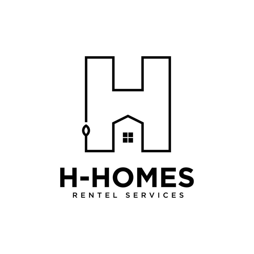 Letter H typrography logo design H Homes concept design vector