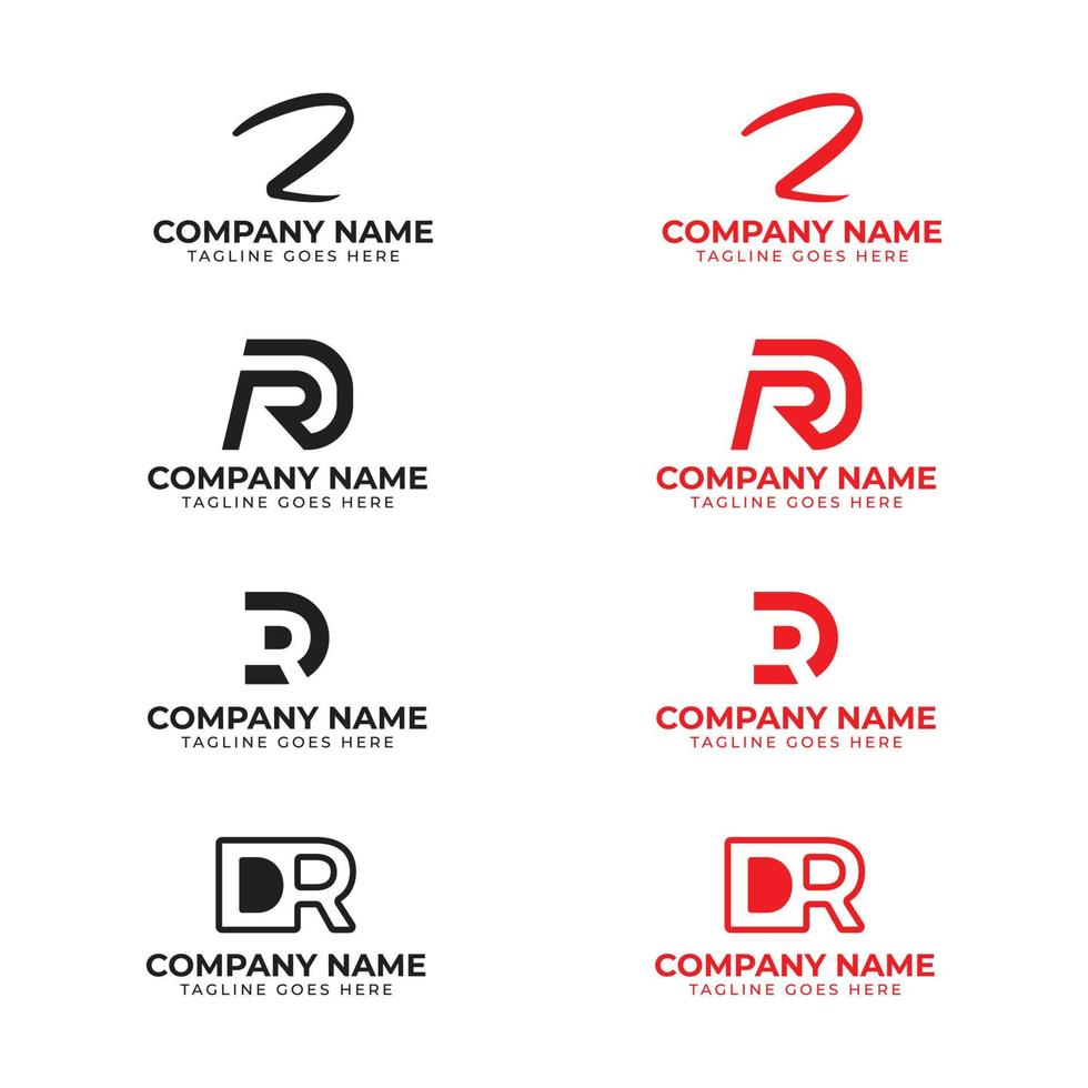 4 Creative DR Logo Concept vector