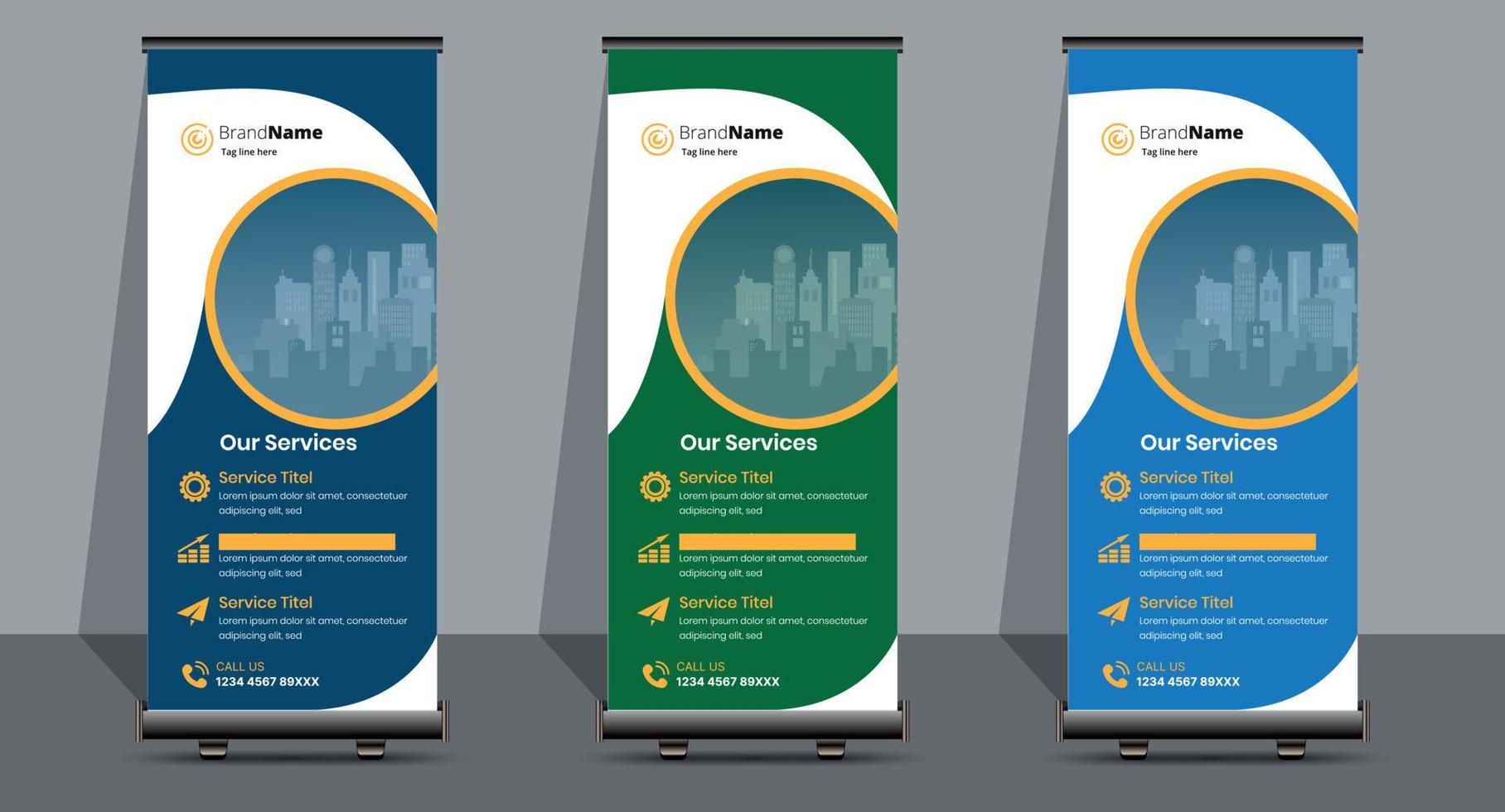 Creative Business Roll Up Signage Banner Template Design. vector