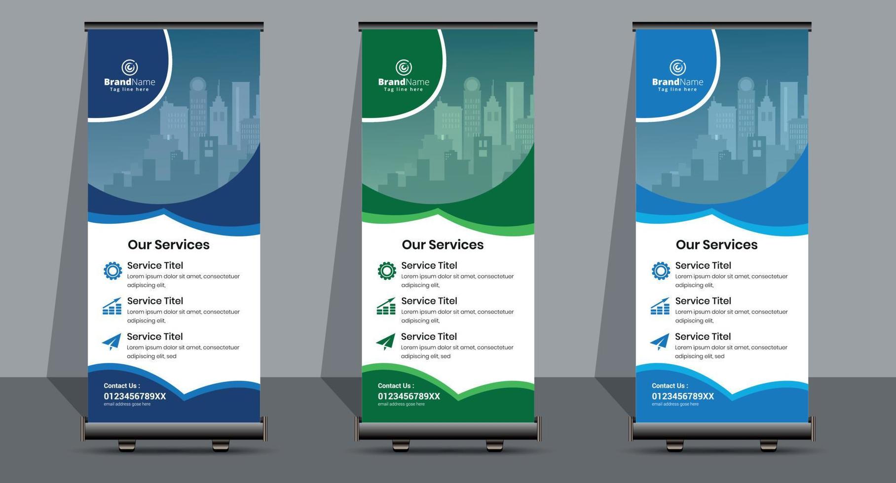 Creative Business Roll Up Signage Banner Template Design. vector