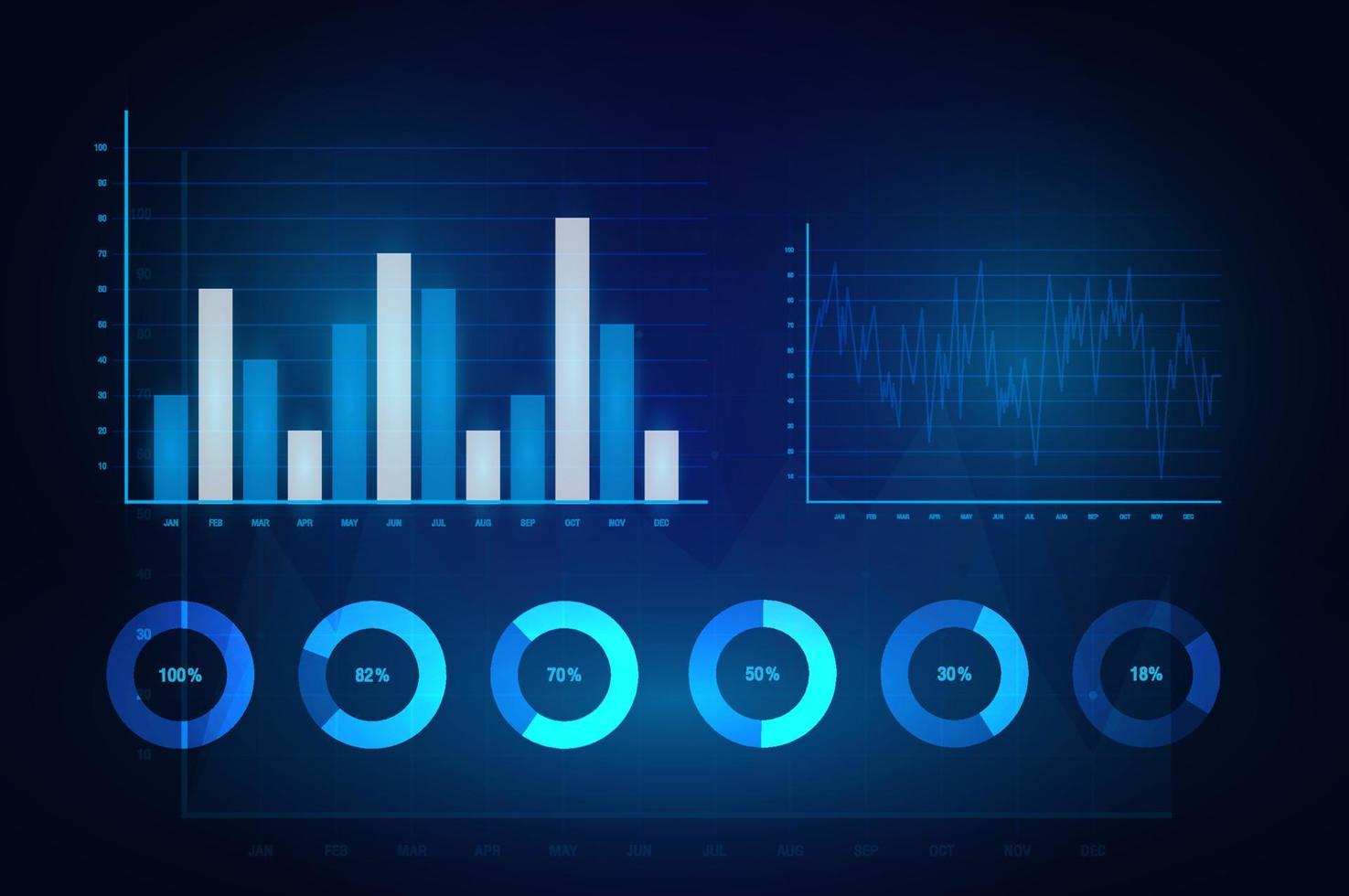 illustration of financial graph chart. Stock Market Chart.graph chart of stock market investment trading. vector