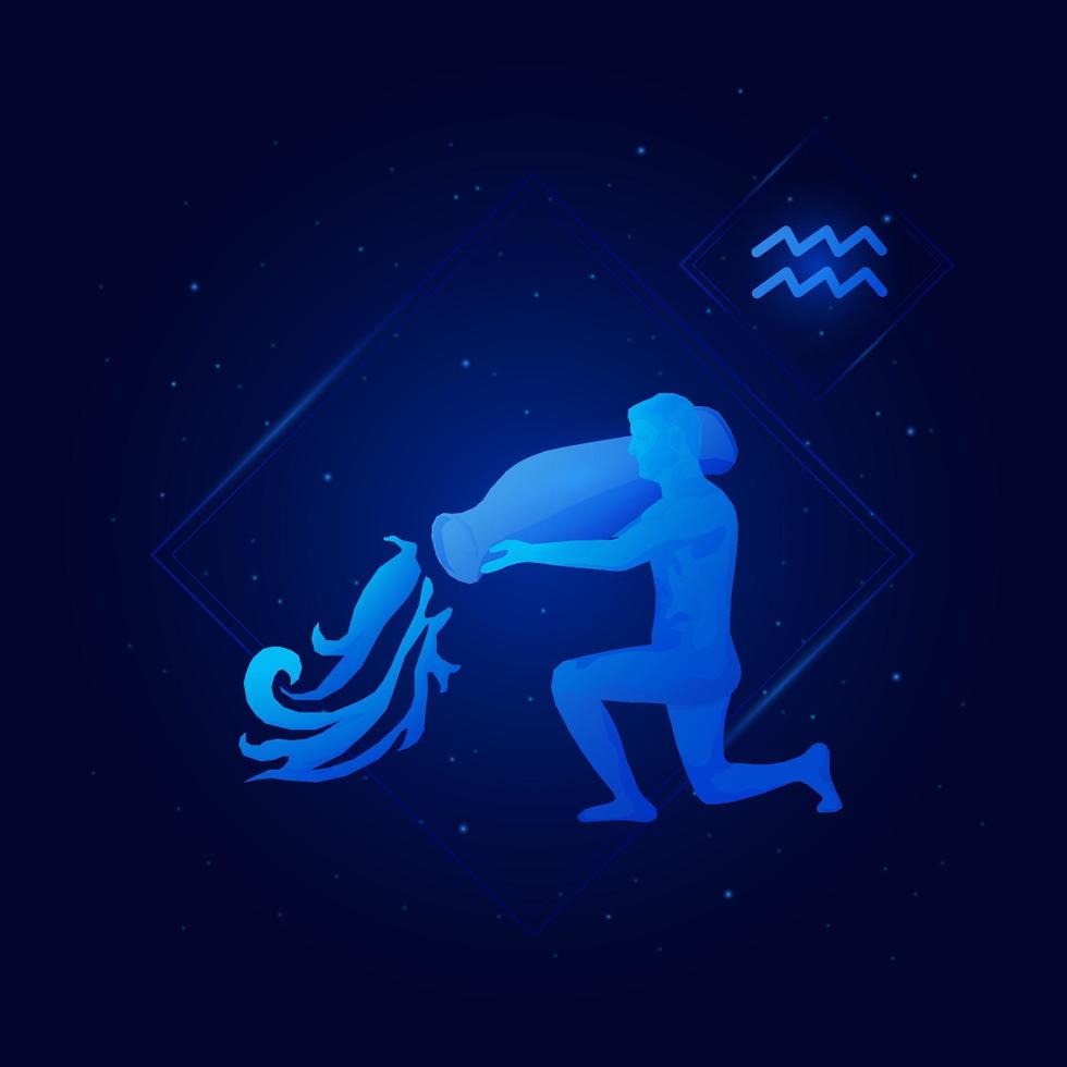 Aquarius zodiac sign icons,Aquarius of Zodiac with galaxy stars ...