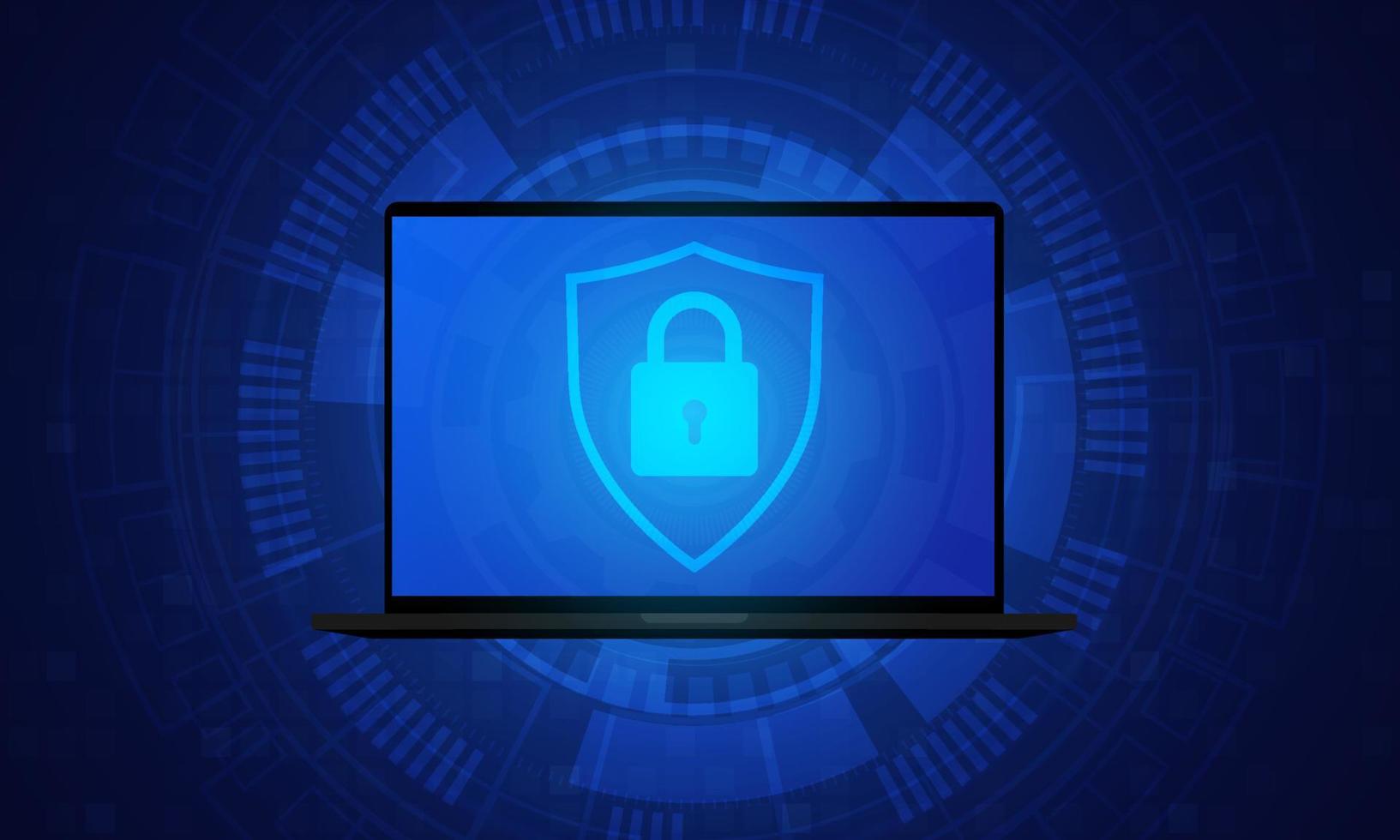 protección del escudo del sistema de seguridad de datos concepto de seguridad informática. vector