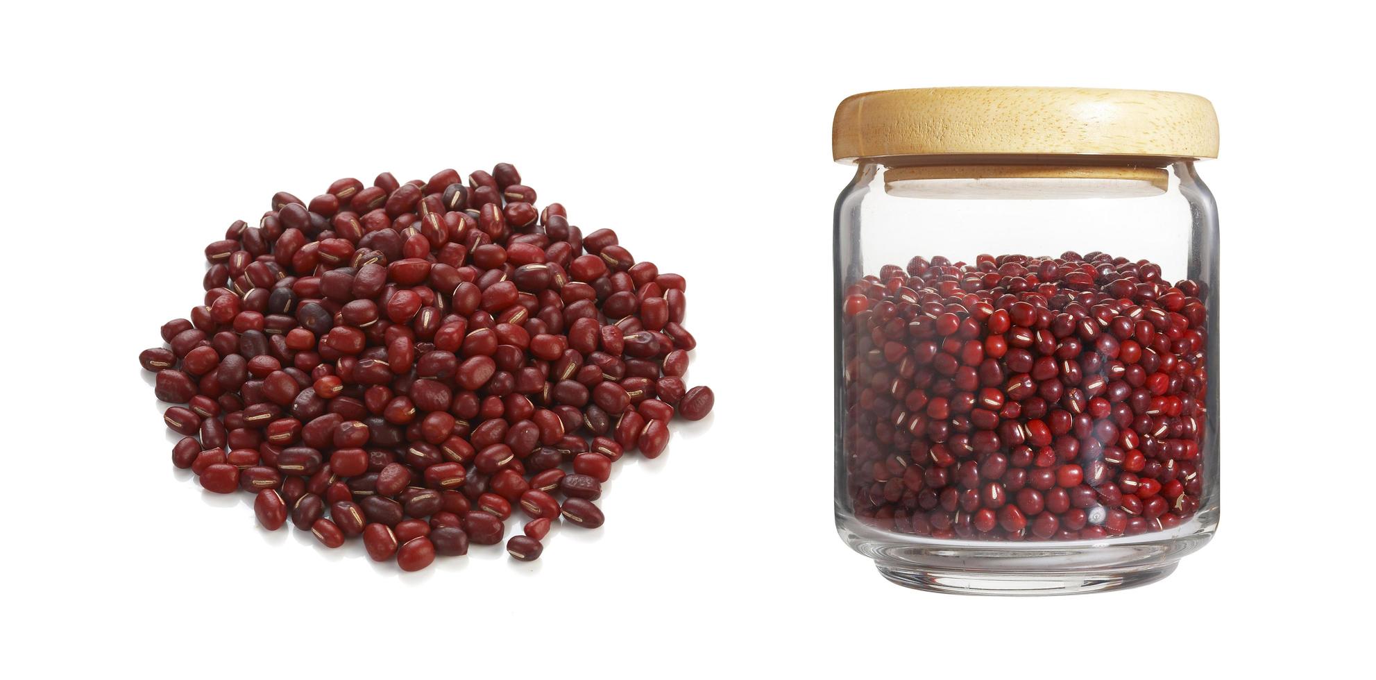 Japanese red bean on white back ground photo