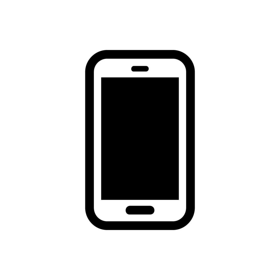 icono de vector de teléfono inteligente. símbolo de teléfono negro aislado sobre fondo blanco. vector eps 10