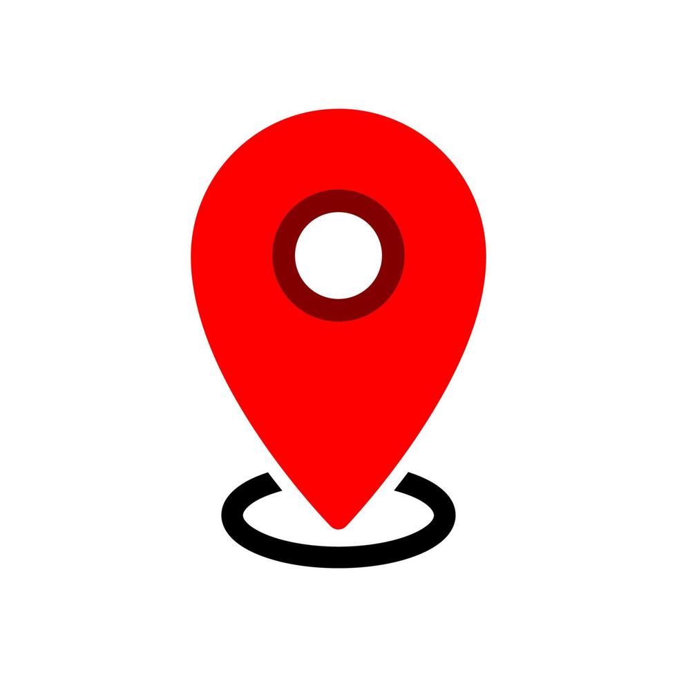 location red icon simple design vector