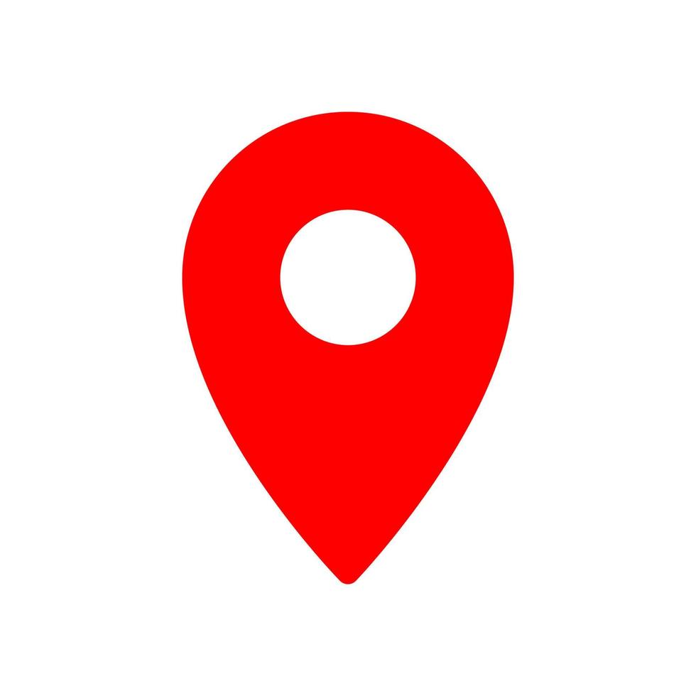 location red icon simple design vector