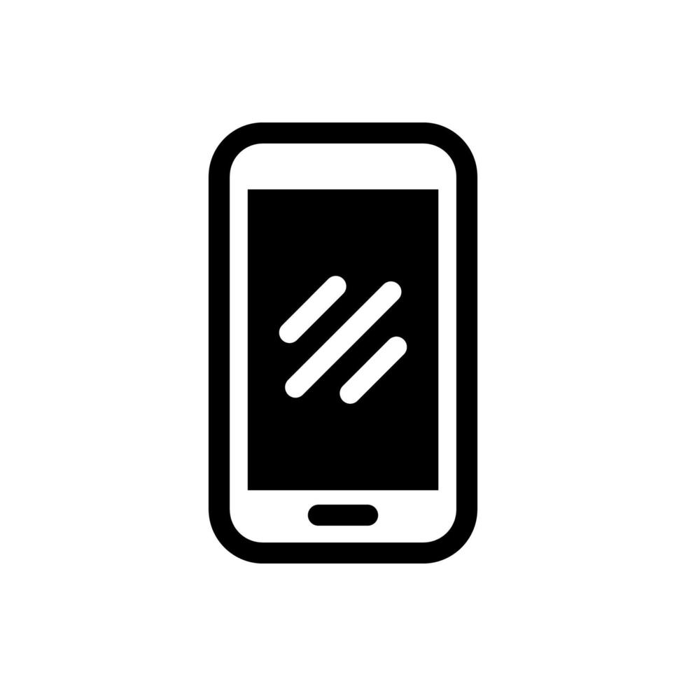 Smartphone vector icon. Phone black symbol isolated on white background. Vector EPS 10