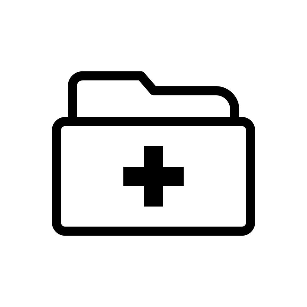 Health Record Folder Icon Vector Illustration Logo Template