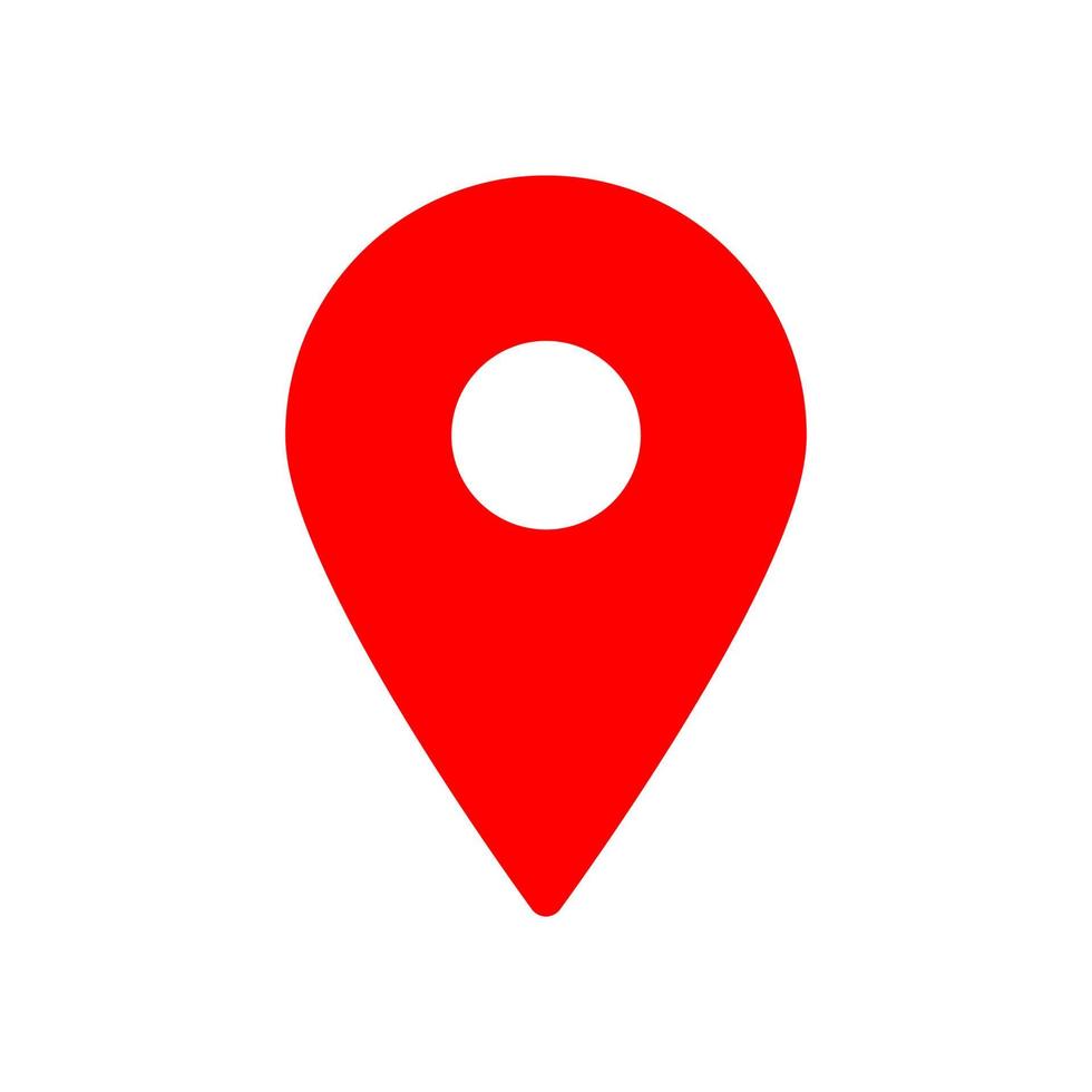 location red icon simple design vector