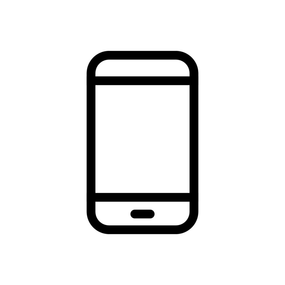 Smartphone vector icon. Phone black symbol isolated on white background