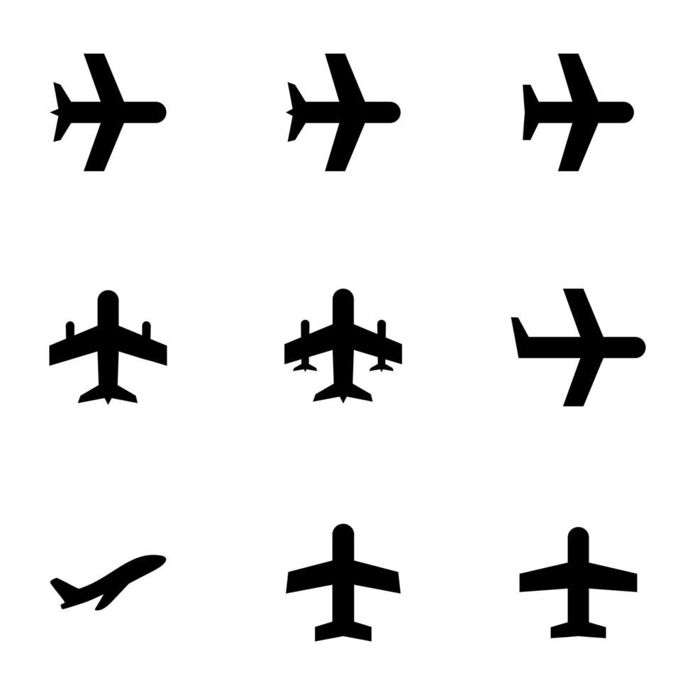 plane icon set collection vector