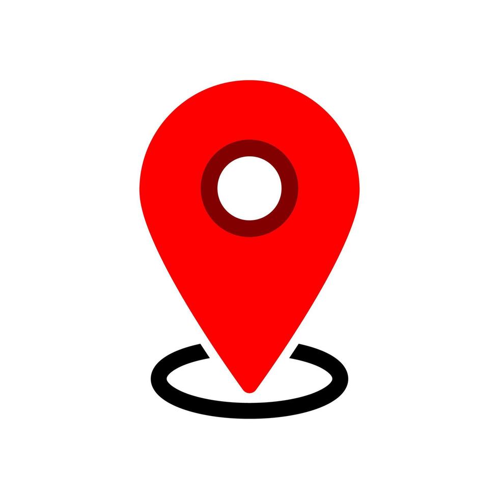 location red icon simple design vector