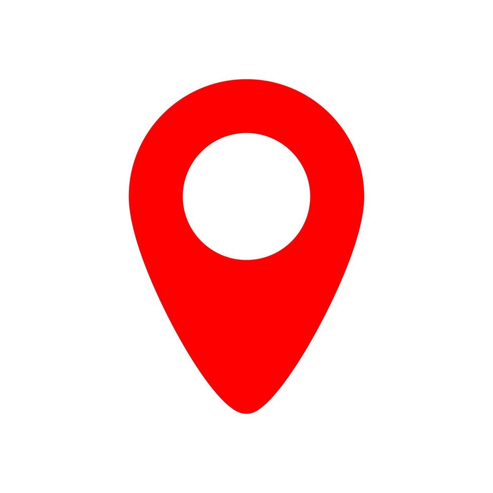 location red icon simple design vector