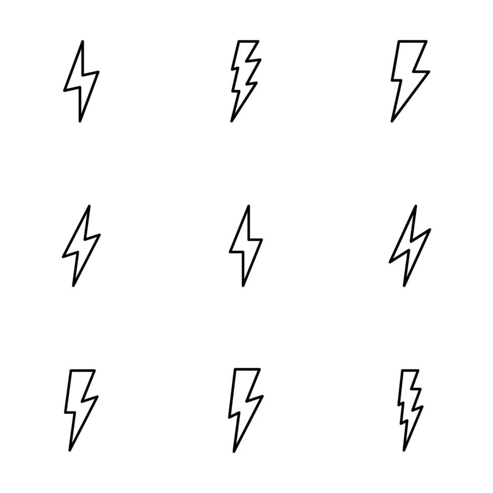 lightning icon line style vector