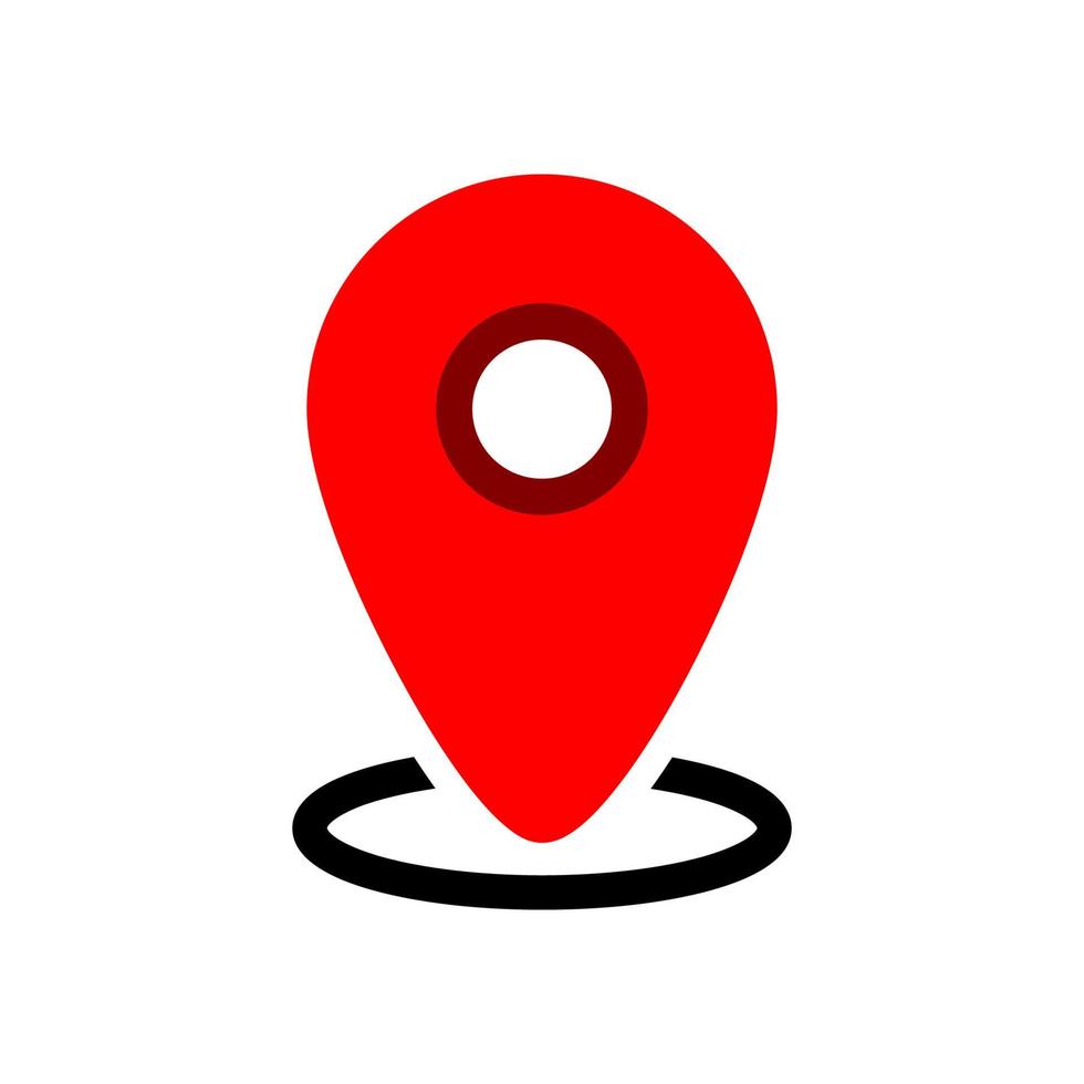 location red icon simple design vector