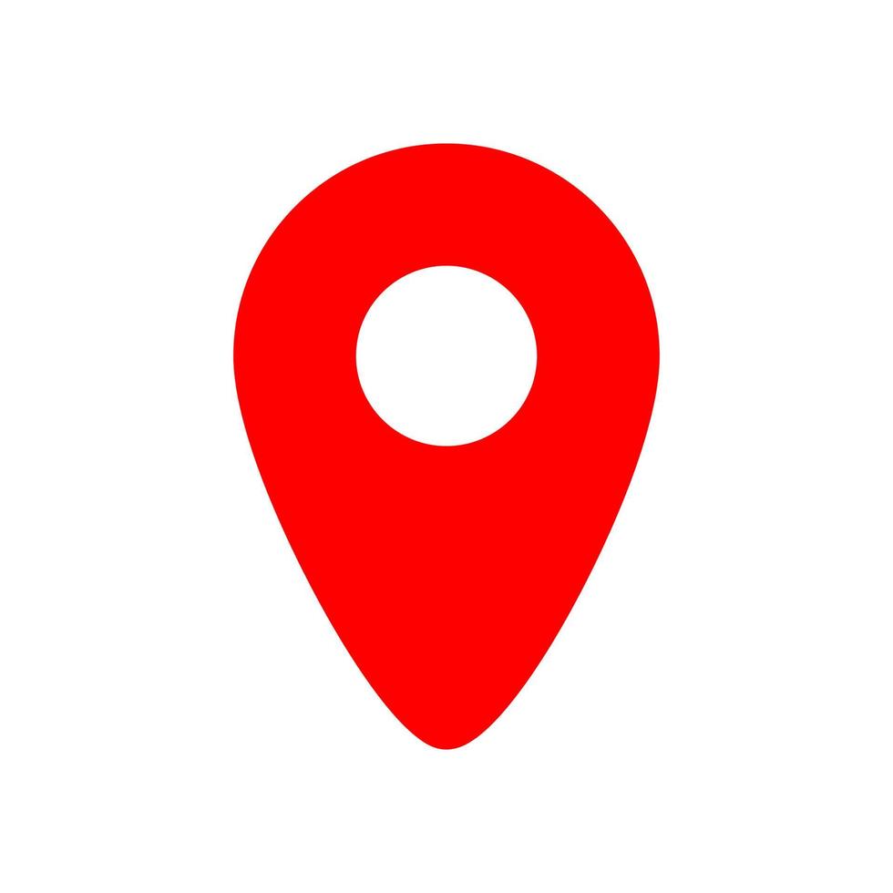 location red icon simple design vector