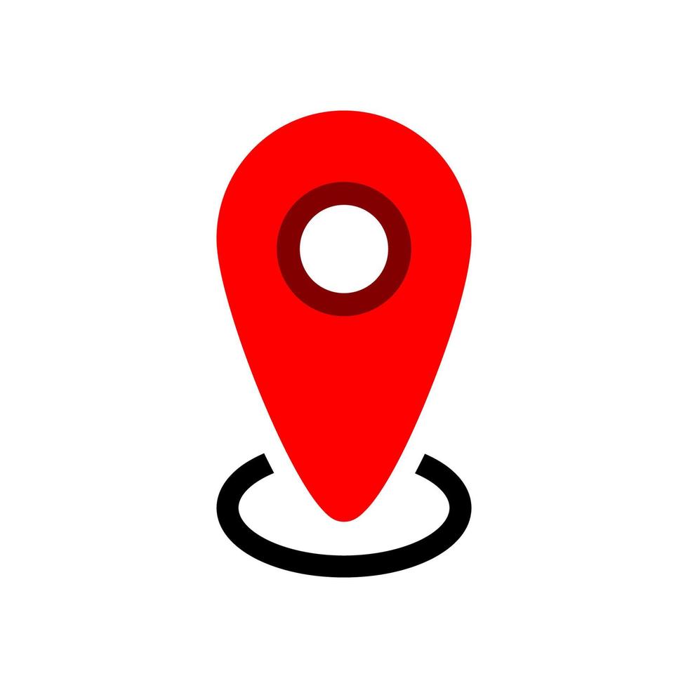 location red icon simple design vector