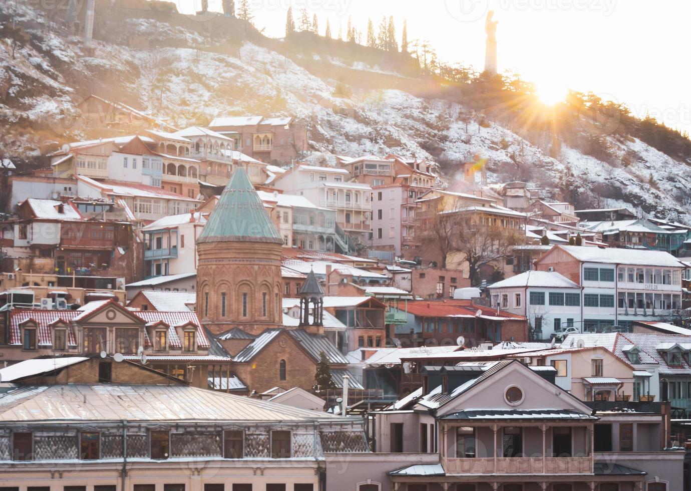 Tbilisi Old town view. Capital Georgia landmark tourist sightseeing attractions photo