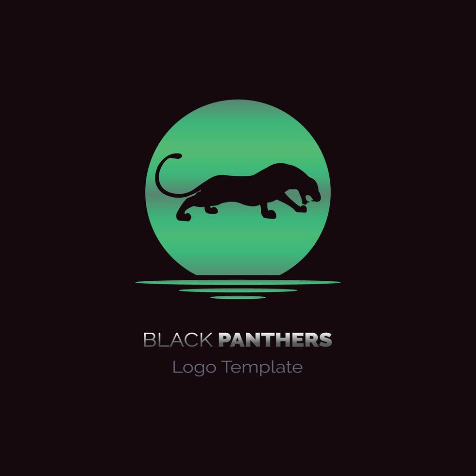 black panthers logo design template silhouette for brand or company and other vector