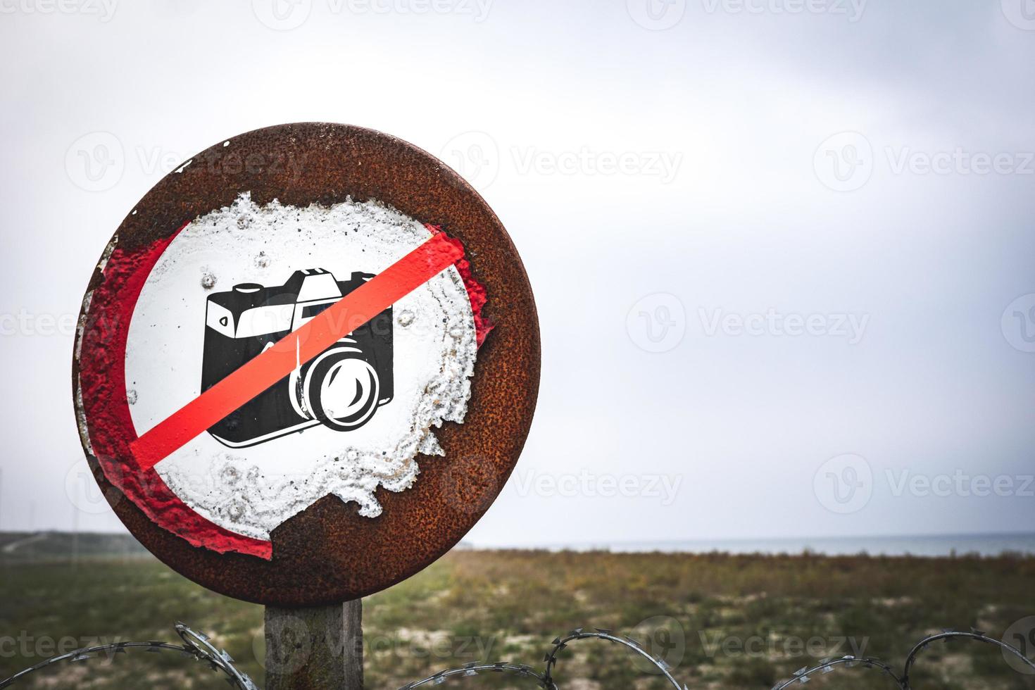 no photographs sign photo