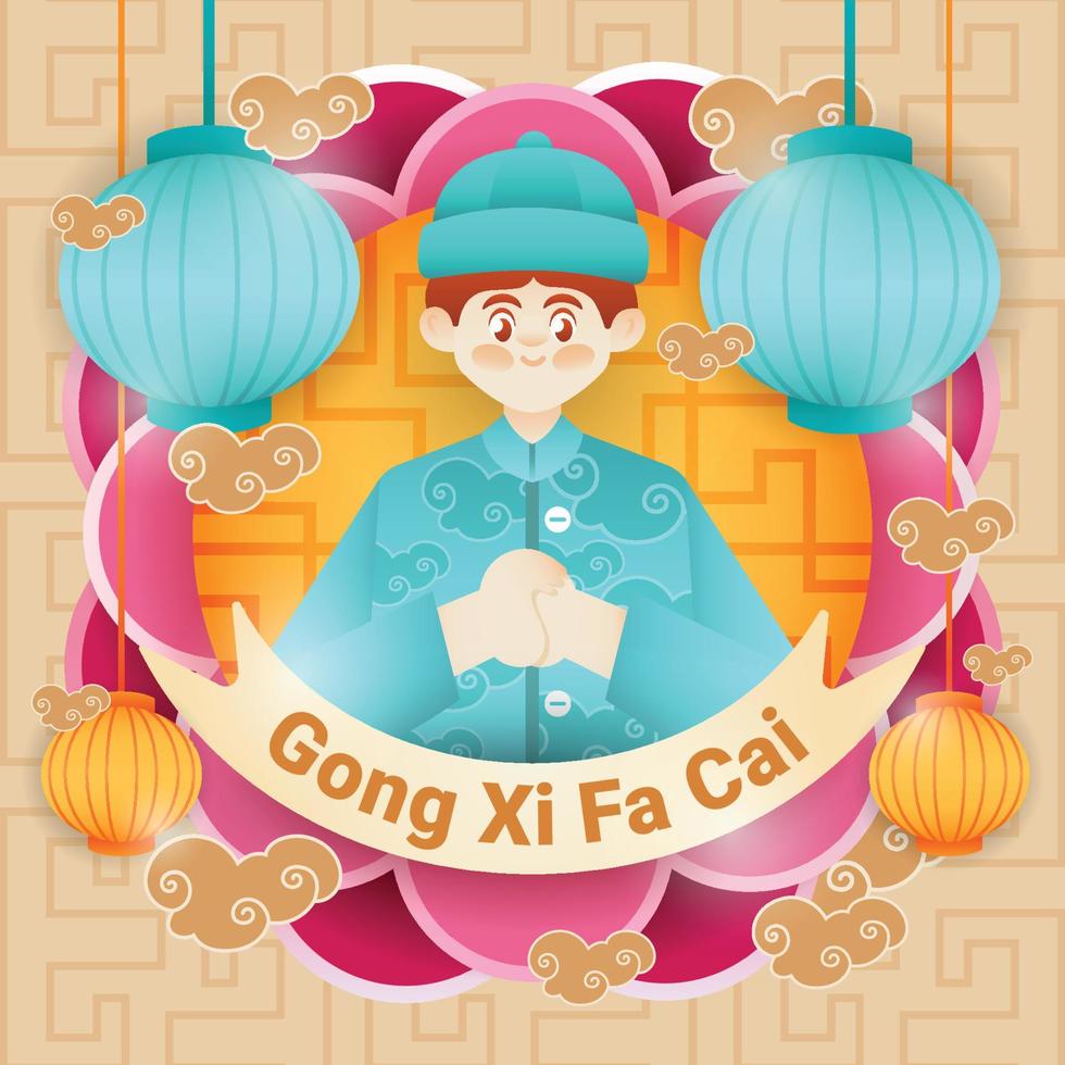 Gong Xi Fa Cai Background Template vector