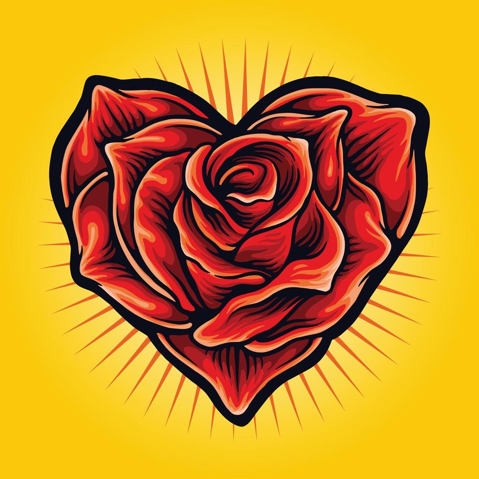 Roses form Love Blooming Beautiful Symbol Valentine vector