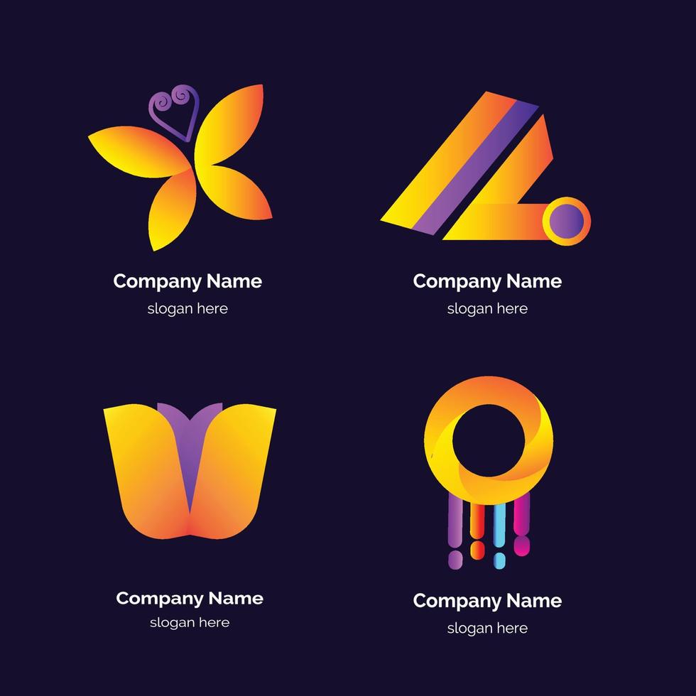 Modern Gradient Logo Design Collection vector