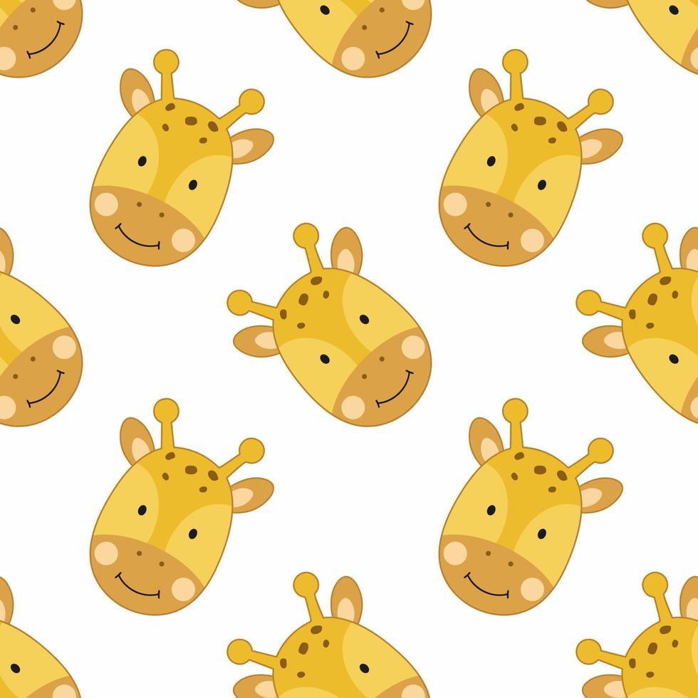 Seamless background with cute giraffe for printing on fabric and textiles. Wallpaper with a children's character in the cartoon style. vector