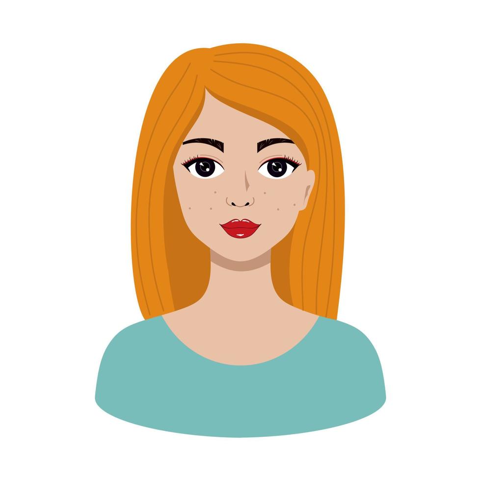 Beautiful blonde woman with makeup. Avatar for a beauty salon. Vector illustration in the cartoon style.