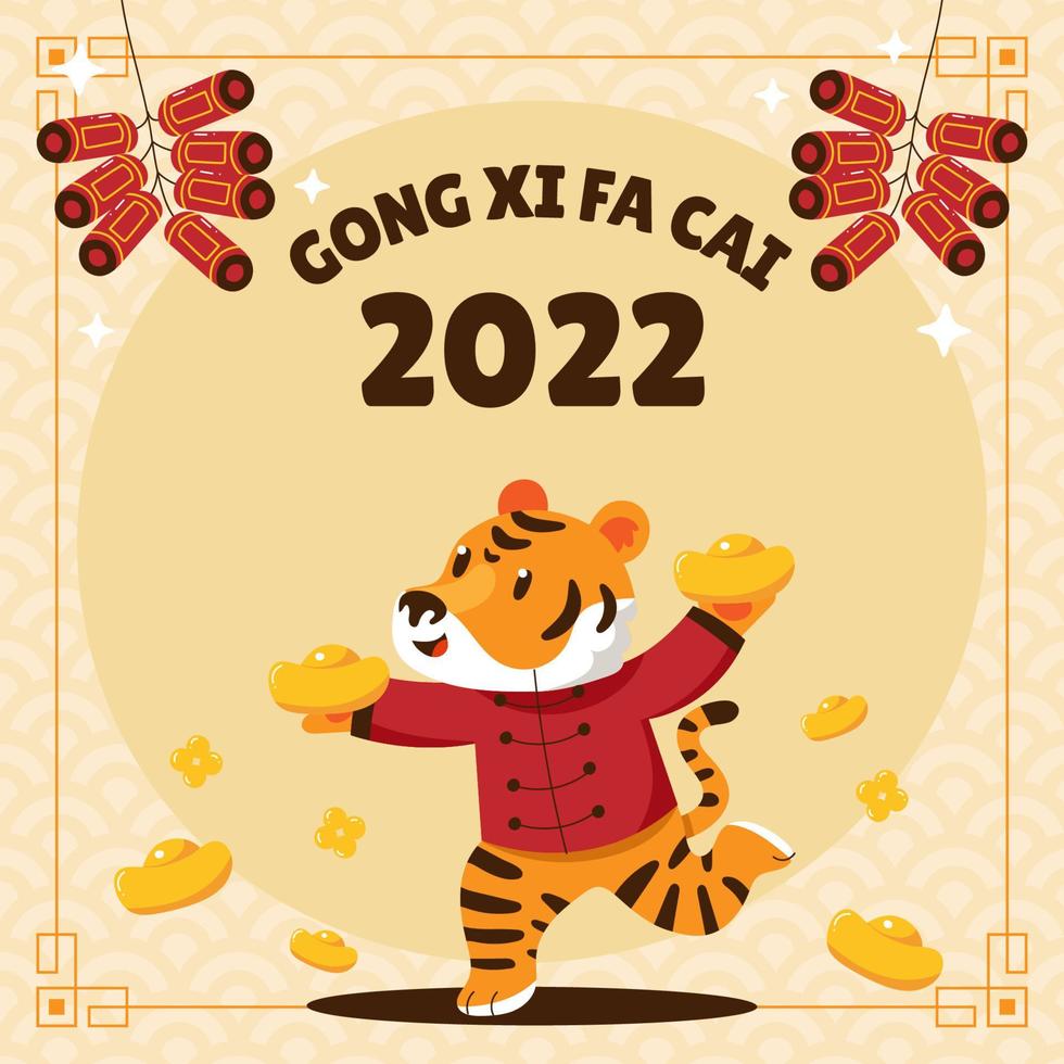 Gong Xi Fa Cai Happy Tiger vector