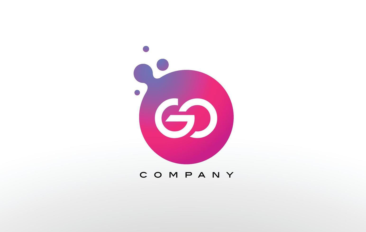 GO Letter Dots Logo Design with Creative Trendy Bubbles. vector