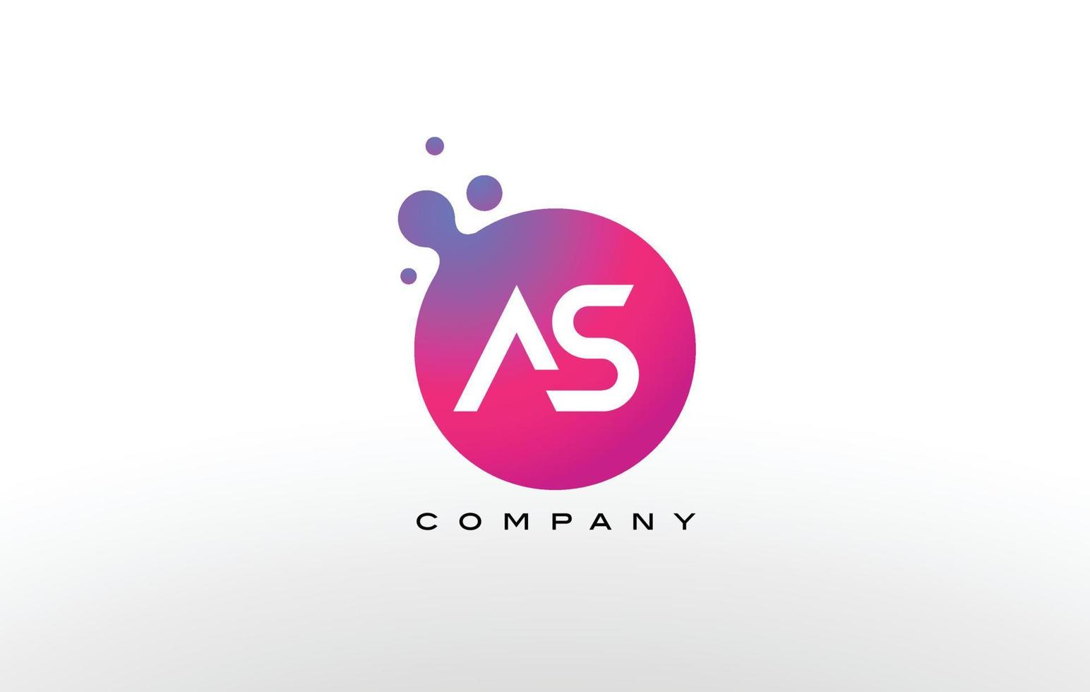 AS Letter Dots Logo Design with Creative Trendy Bubbles. vector