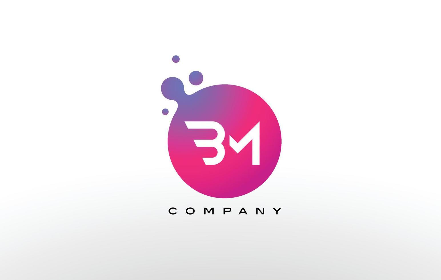 BM Letter Dots Logo Design with Creative Trendy Bubbles. vector