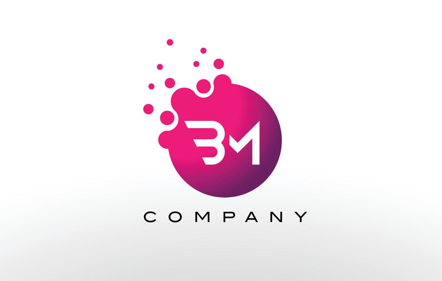 BM Letter Dots Logo Design with Creative Trendy Bubbles. vector