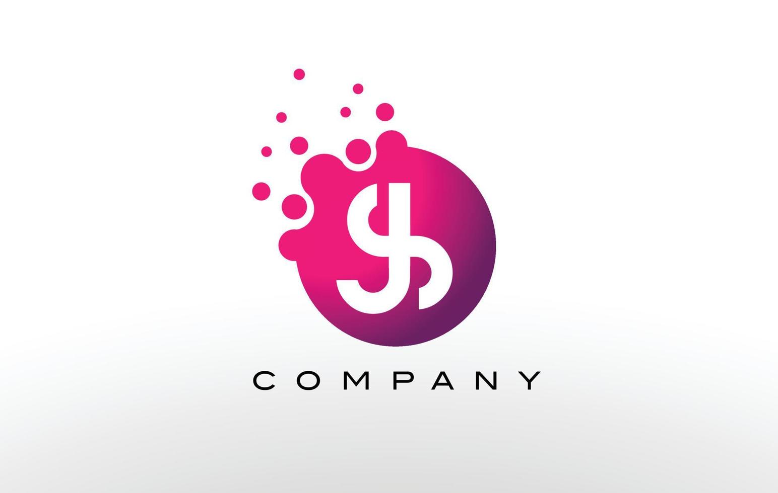 JS Letter Dots Logo Design with Creative Trendy Bubbles. vector