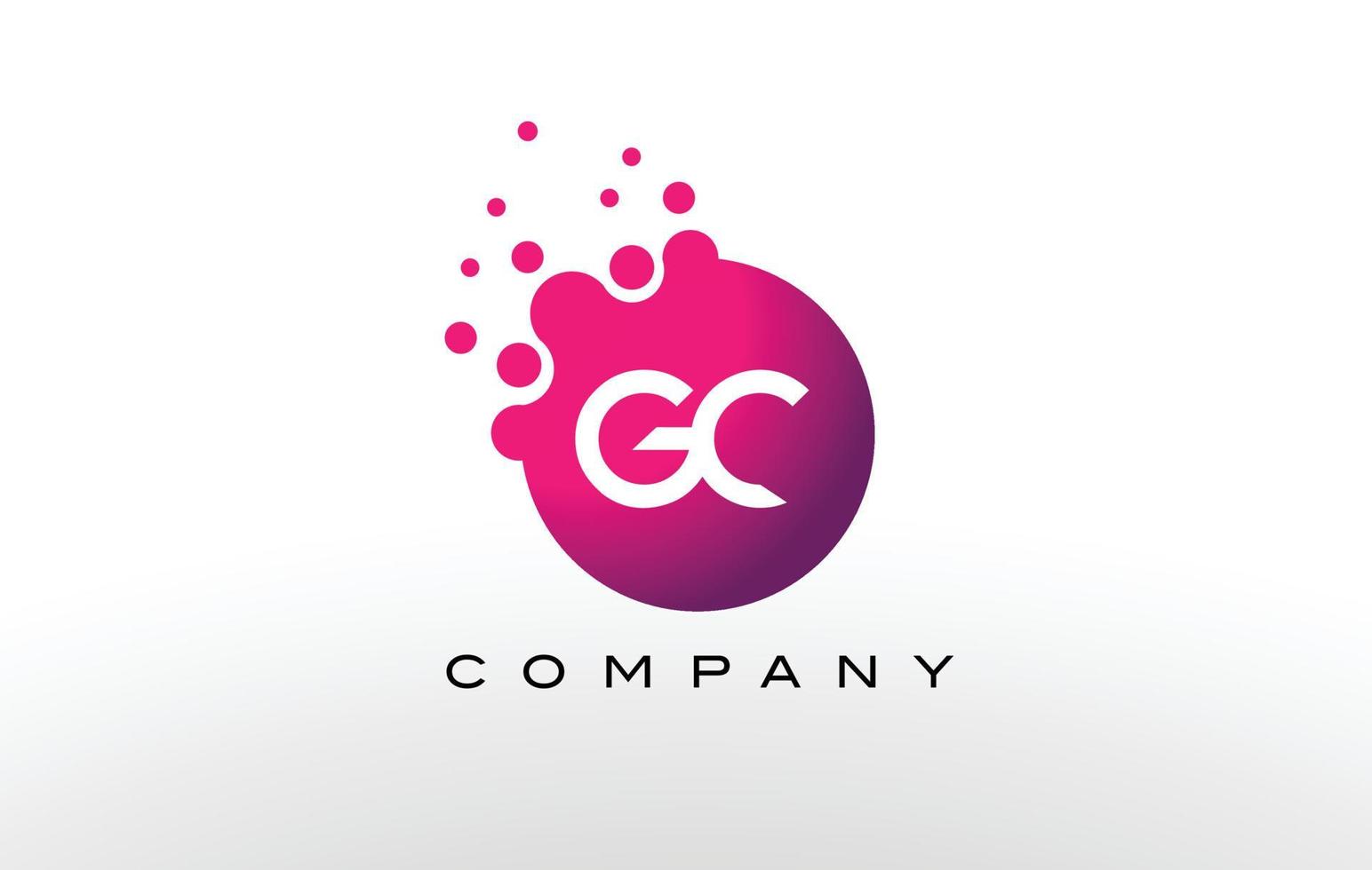 GC Letter Dots Logo Design with Creative Trendy Bubbles. vector