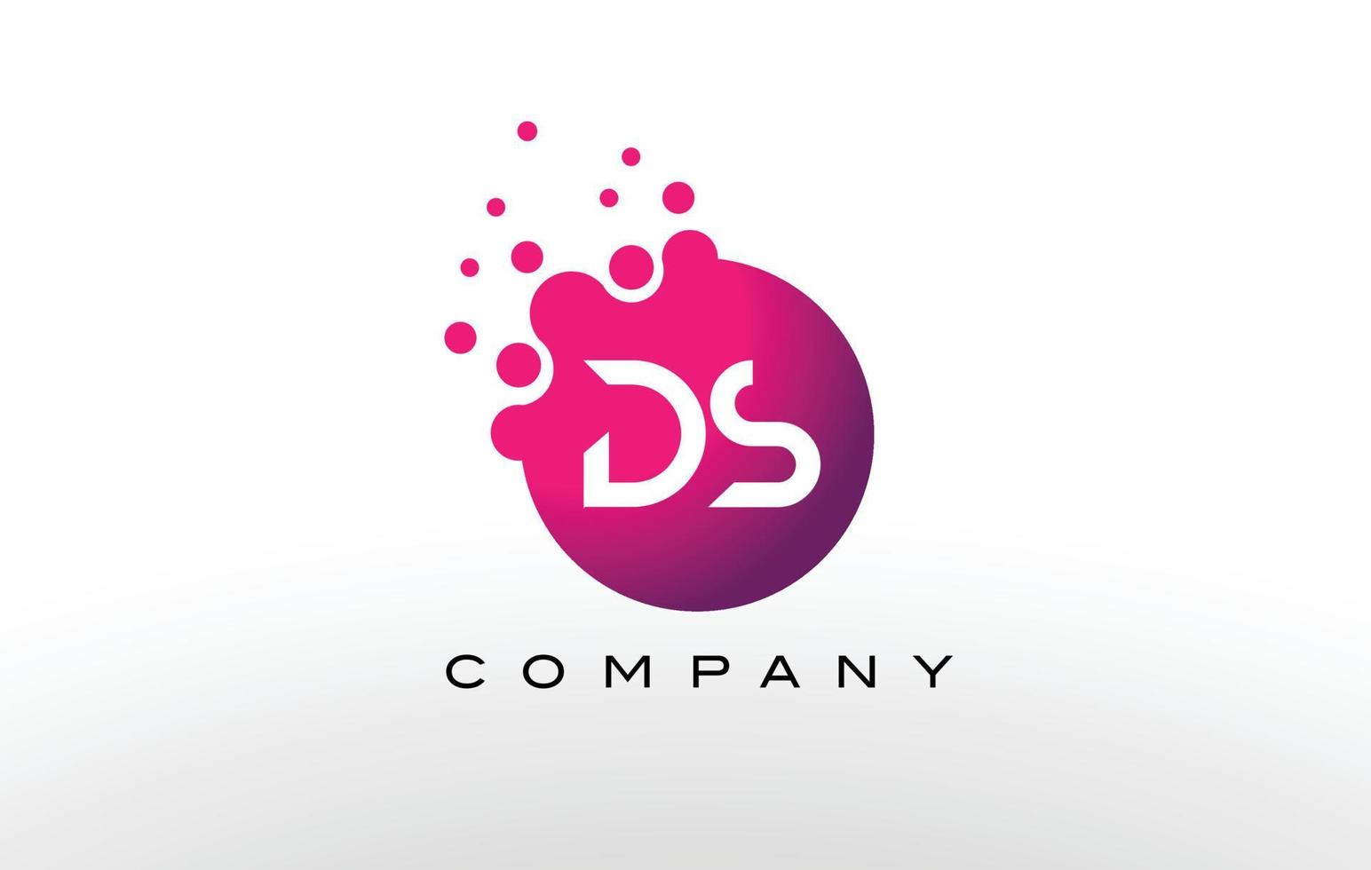 DS Letter Dots Logo Design with Creative Trendy Bubbles. vector